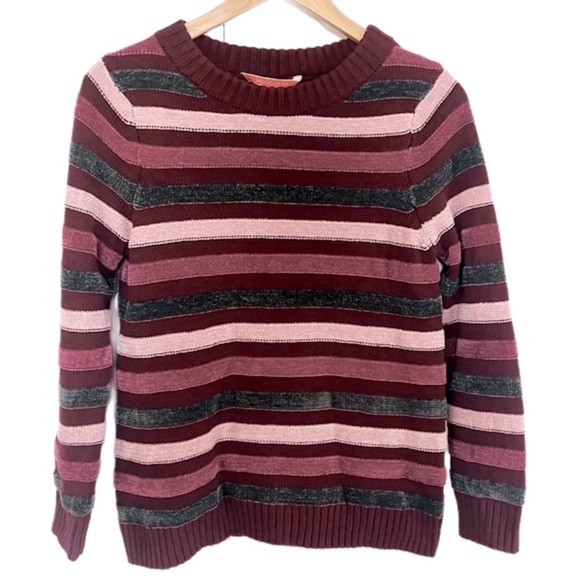 NWOT MODCLOTH Striped Chenille and Knit Crew Neck Sweater Size Medium - Picture 2 of 6